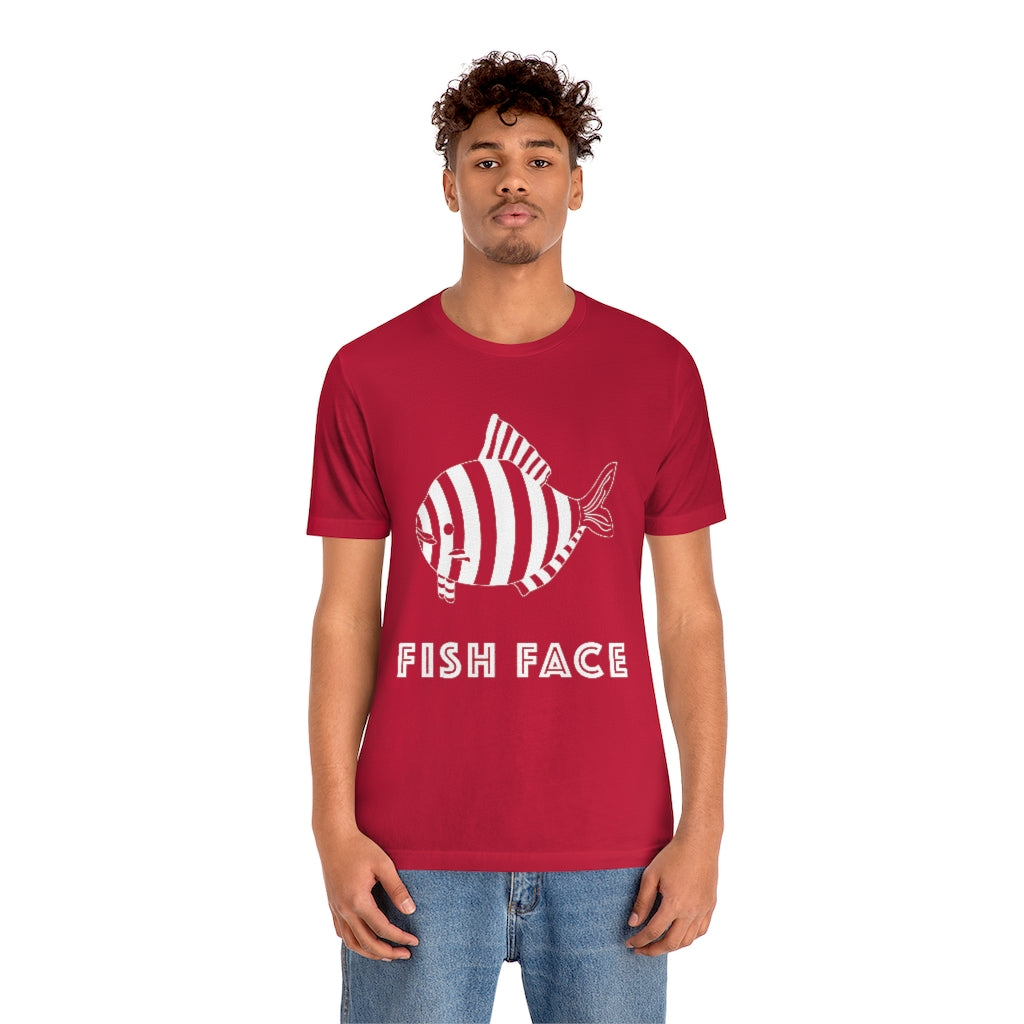 FISH FACE - Unisex Short Sleeve Tee - CHALK