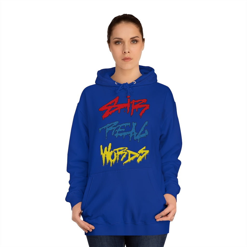 SIR REAL WORDS (Tri-Colour) - Unisex College Hoodie