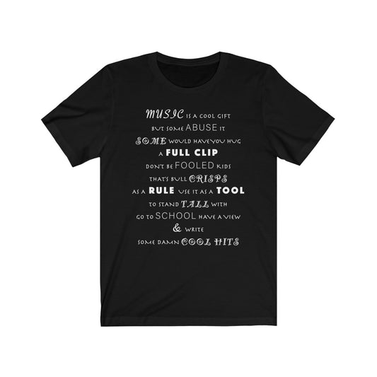 MUSIC IS COOL (Chalk) - Short Sleeve Tee