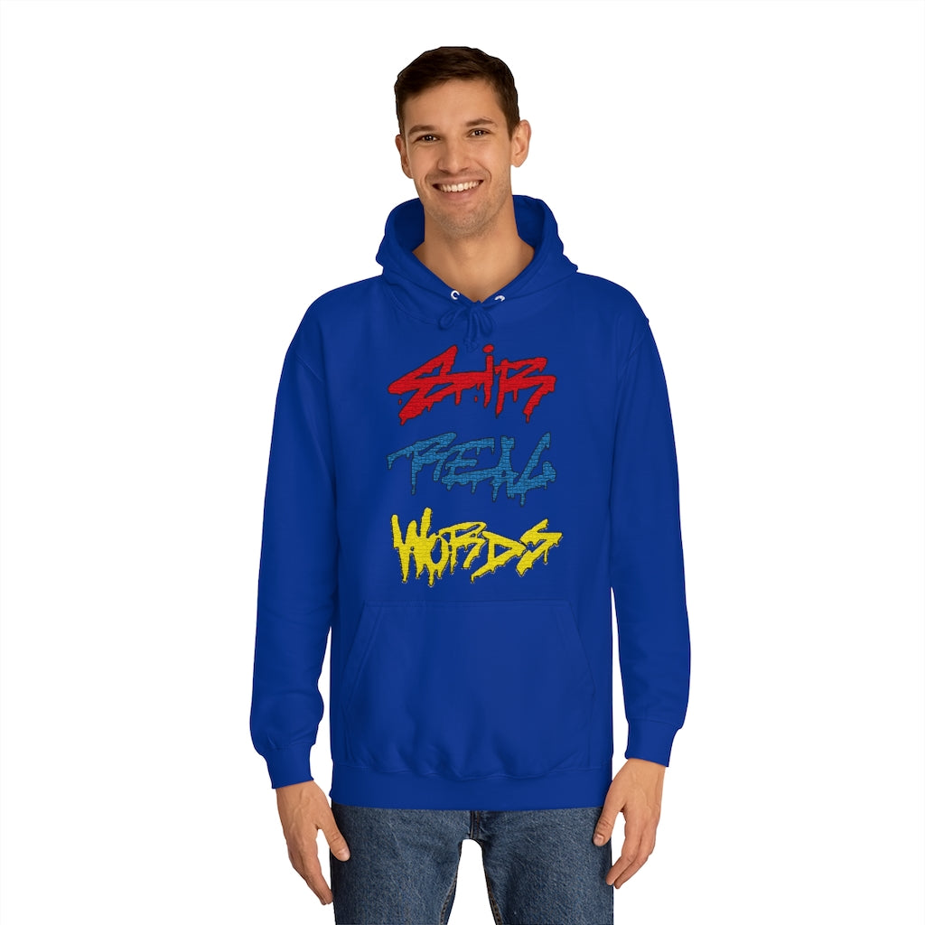 SIR REAL WORDS (Tri-Colour) - Unisex College Hoodie