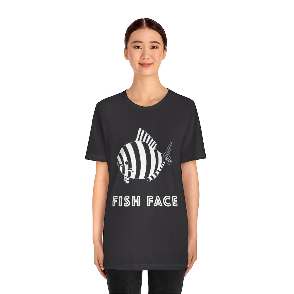 FISH FACE - Unisex Short Sleeve Tee - CHALK