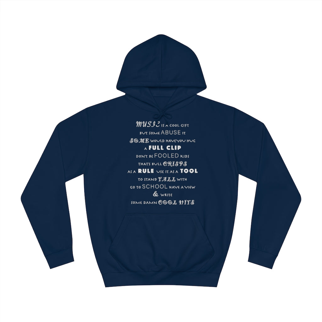 MUSIC IS COOL (Chalk) - Unisex College Hoodie