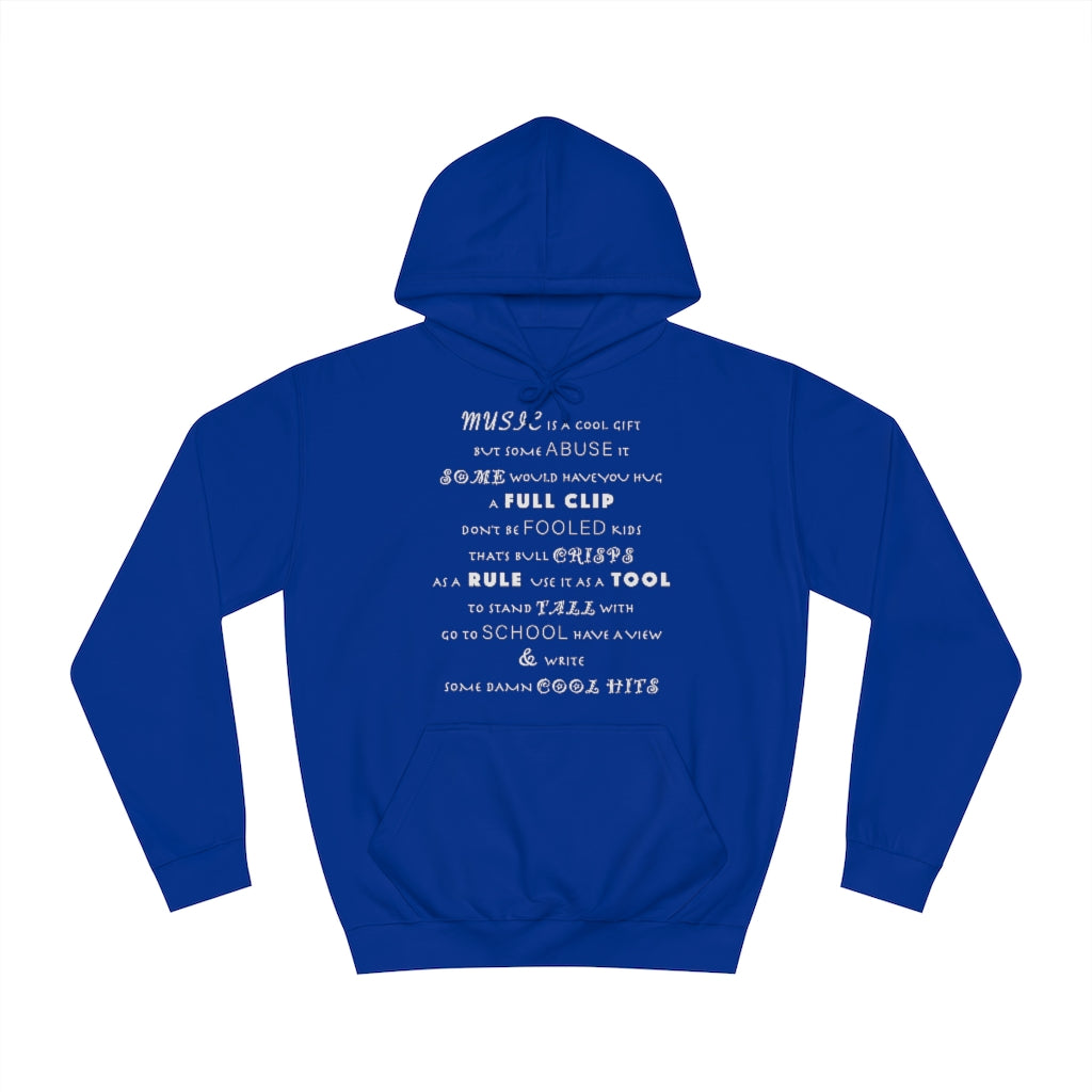 MUSIC IS COOL (Chalk) - Unisex College Hoodie
