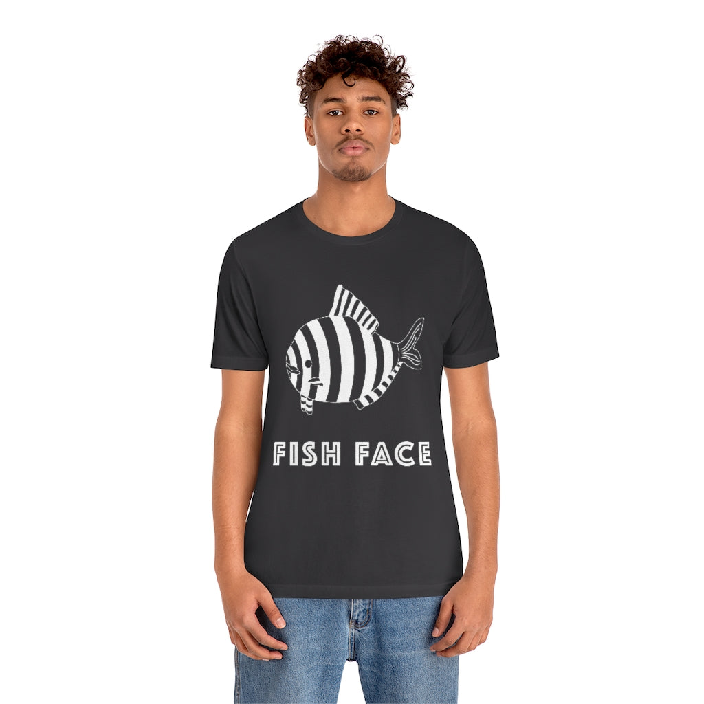FISH FACE - Unisex Short Sleeve Tee - CHALK