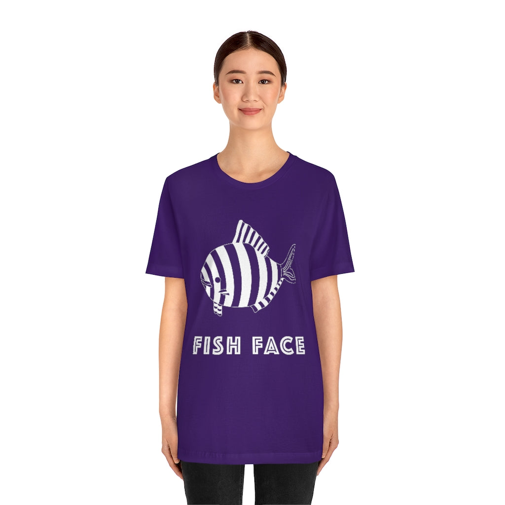 FISH FACE - Unisex Short Sleeve Tee - CHALK