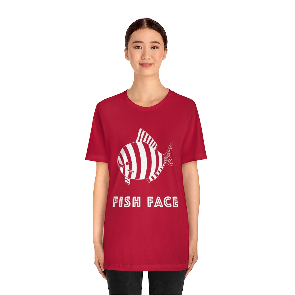FISH FACE - Unisex Short Sleeve Tee - CHALK