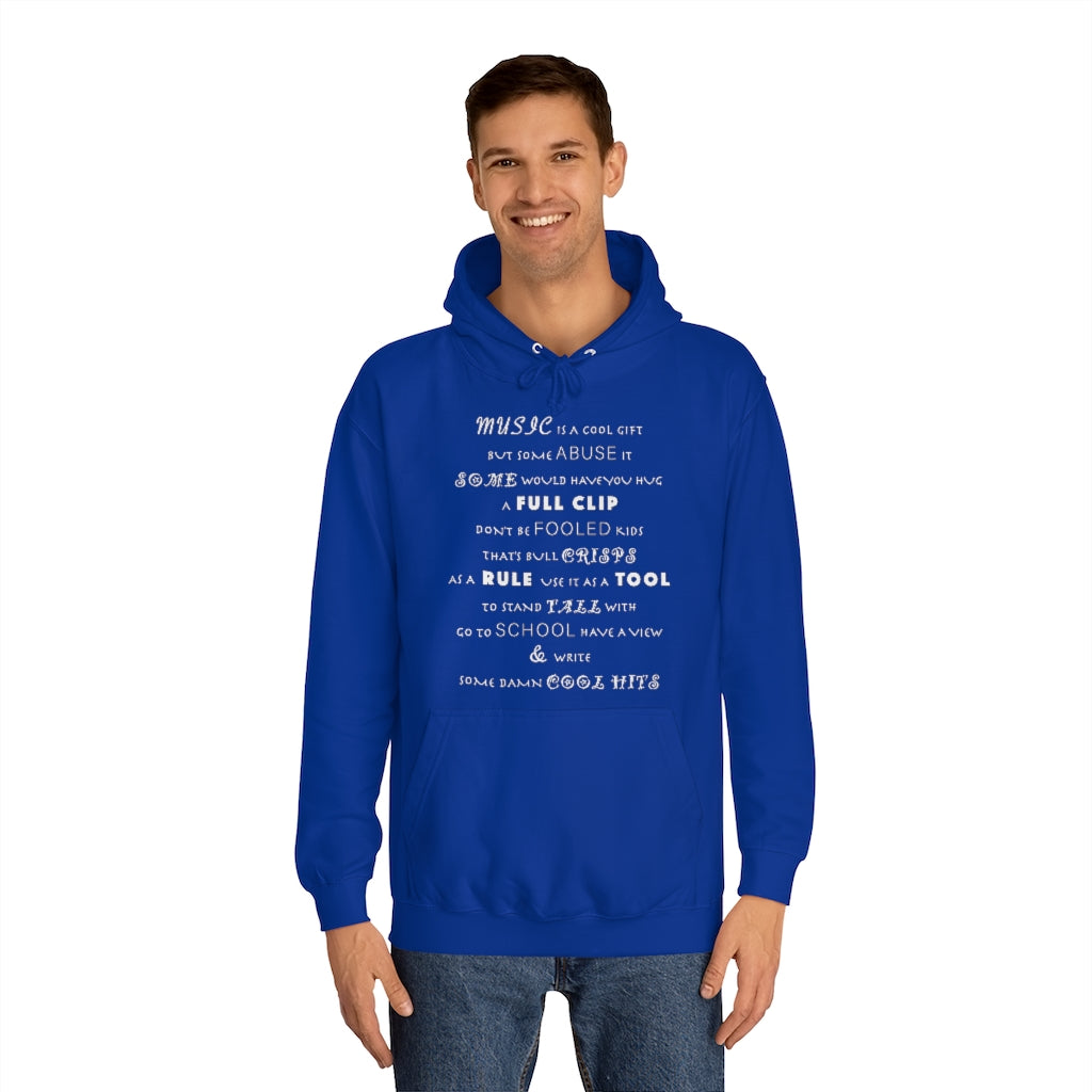 MUSIC IS COOL (Chalk) - Unisex College Hoodie