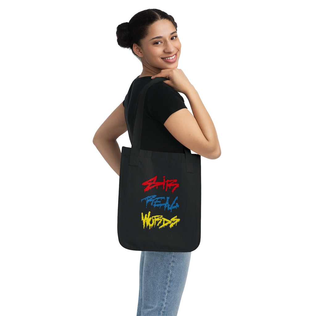 SIR REAL WORDS (Tri-Colour) - Organic Canvas Tote Bag