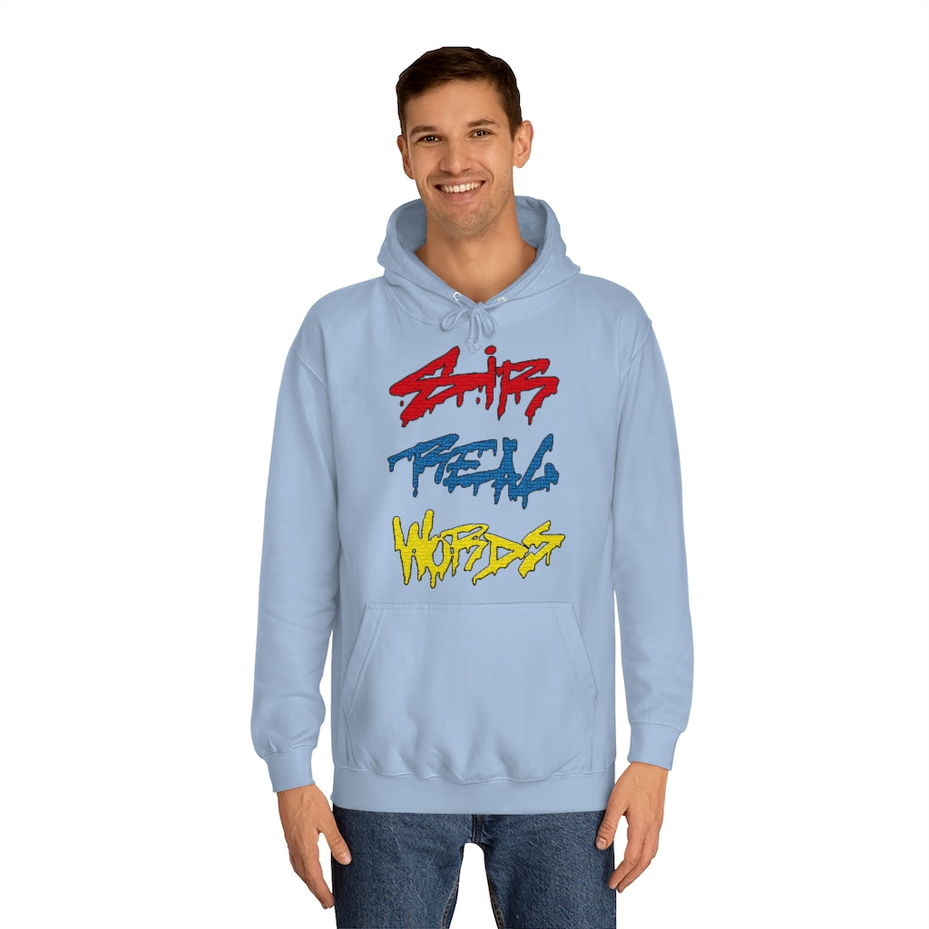 SIR REAL WORDS (Tri-Colour) - Unisex College Hoodie