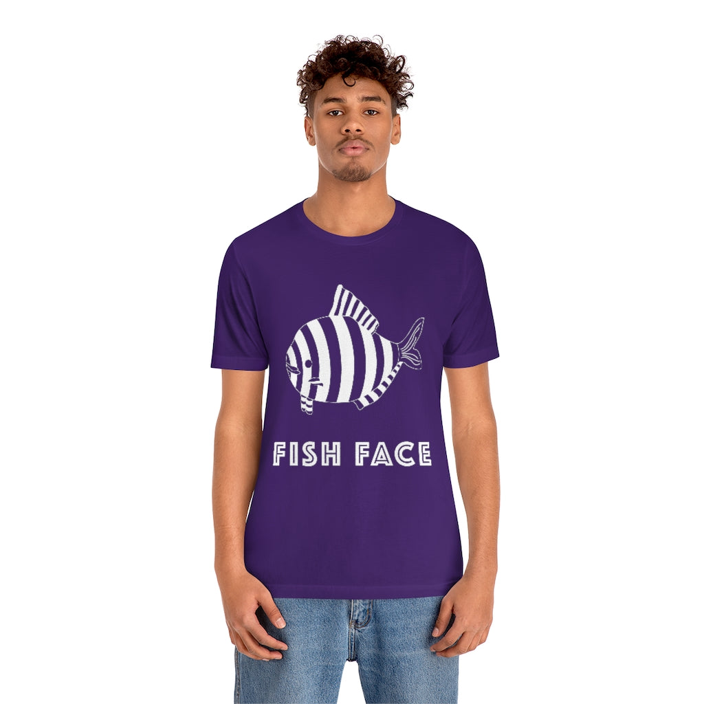 FISH FACE - Unisex Short Sleeve Tee - CHALK