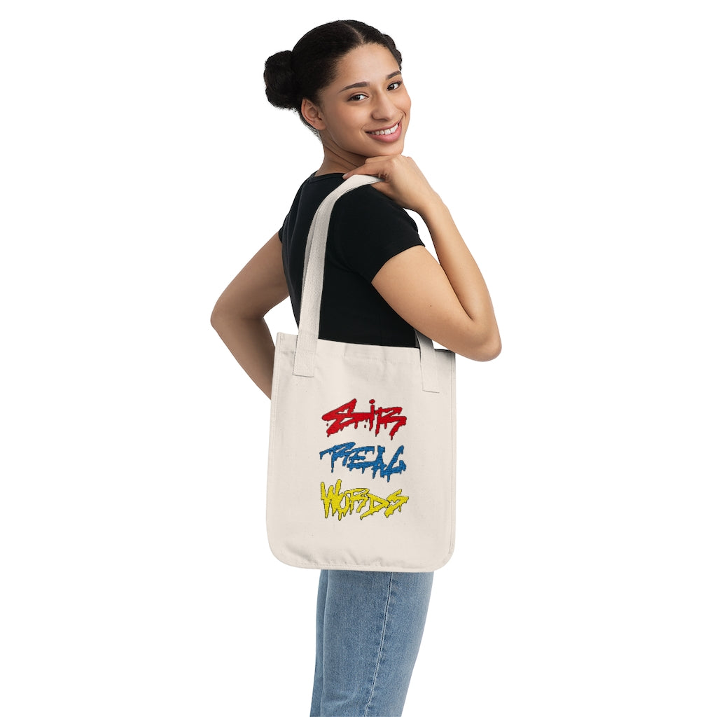 SIR REAL WORDS (Tri-Colour) - Organic Canvas Tote Bag