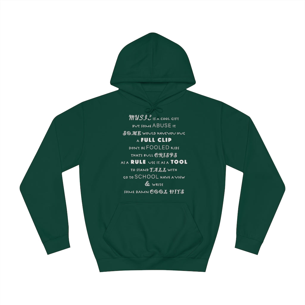 MUSIC IS COOL (Chalk) - Unisex College Hoodie