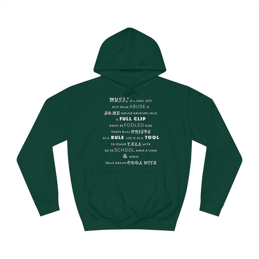 MUSIC IS COOL (Chalk) - Unisex College Hoodie