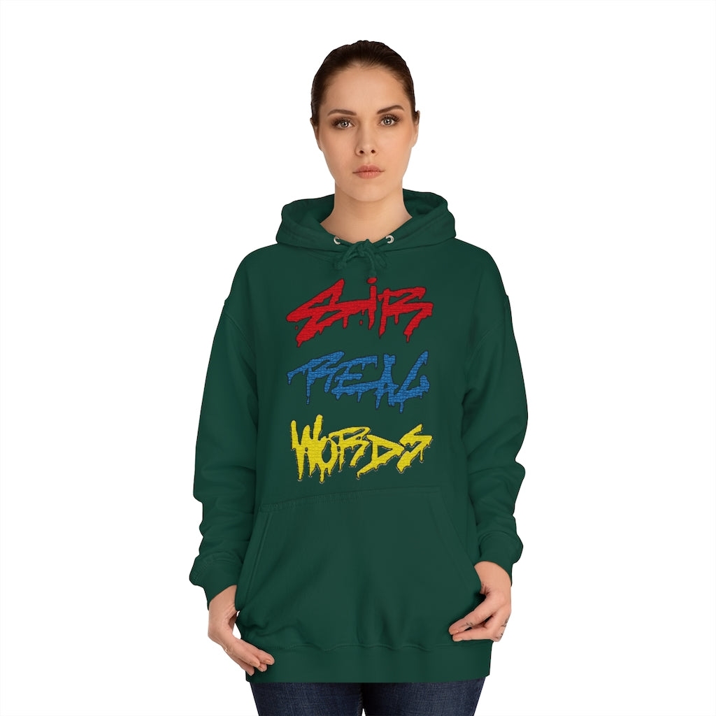 SIR REAL WORDS (Tri-Colour) - Unisex College Hoodie