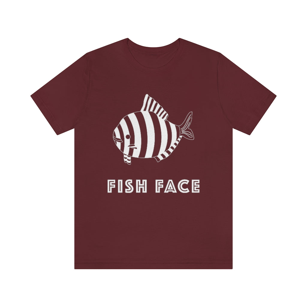 FISH FACE - Unisex Short Sleeve Tee - CHALK