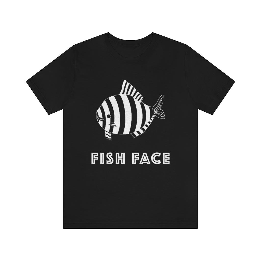 FISH FACE - Unisex Short Sleeve Tee - CHALK