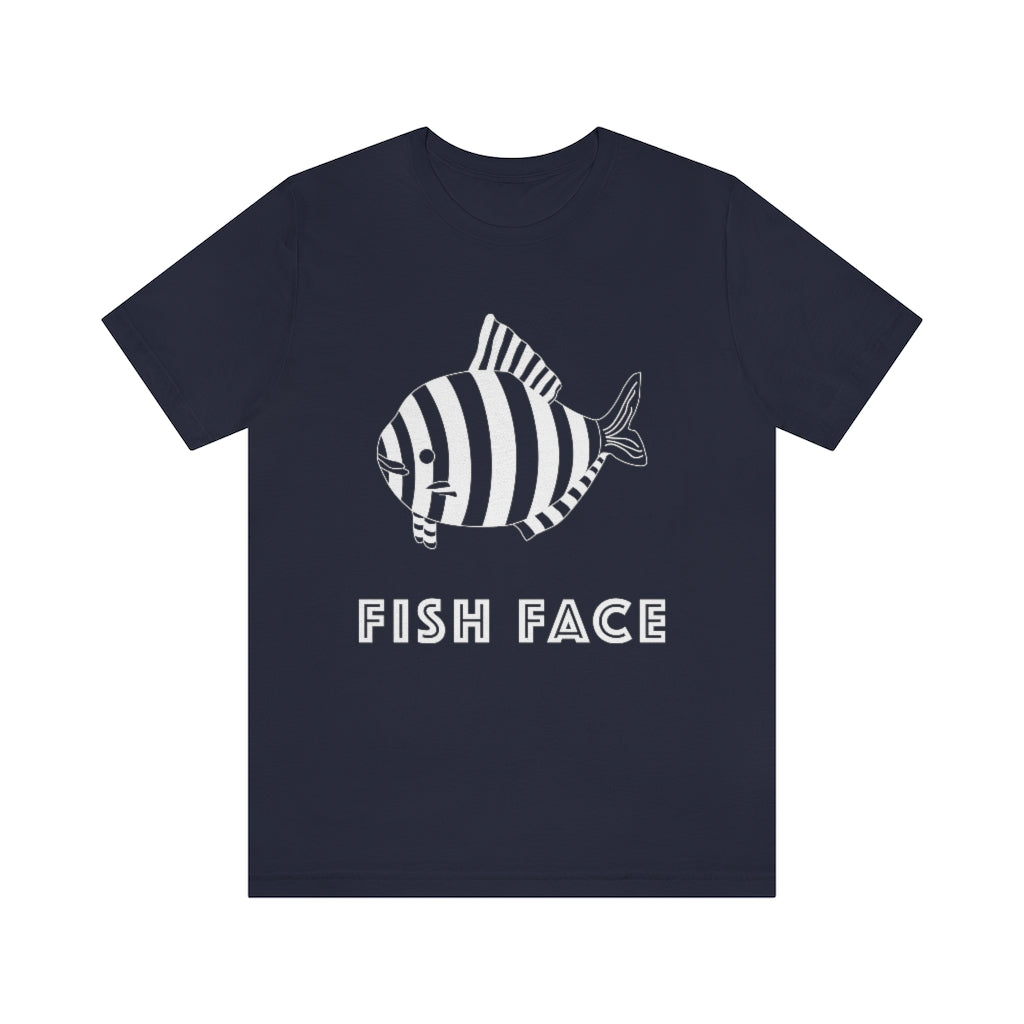 FISH FACE - Unisex Short Sleeve Tee - CHALK