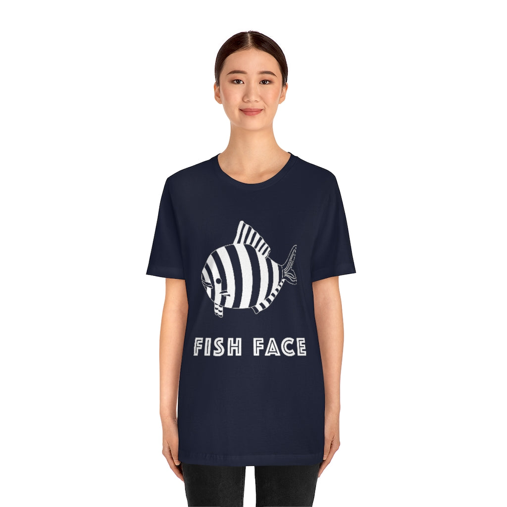 FISH FACE - Unisex Short Sleeve Tee - CHALK