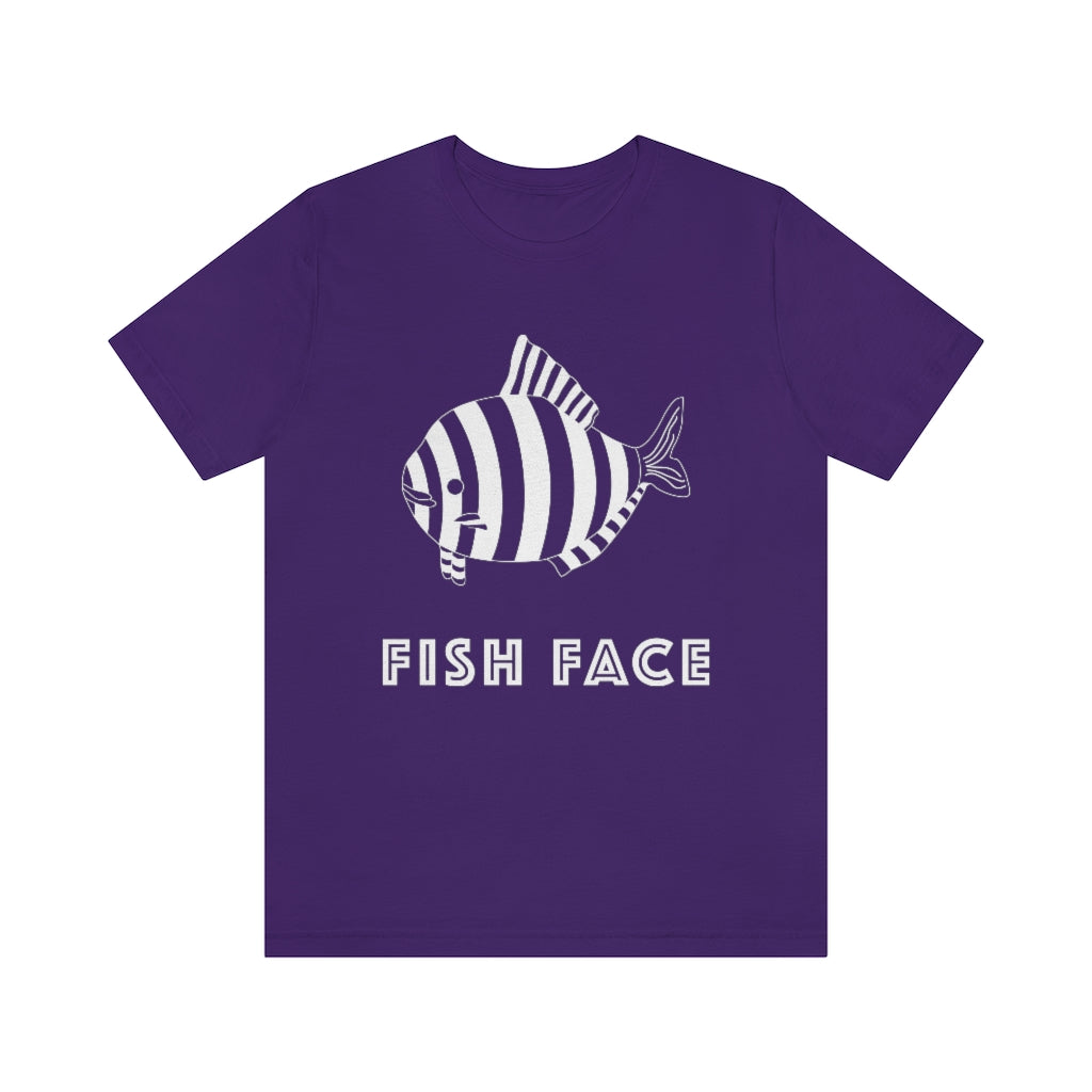 FISH FACE - Unisex Short Sleeve Tee - CHALK