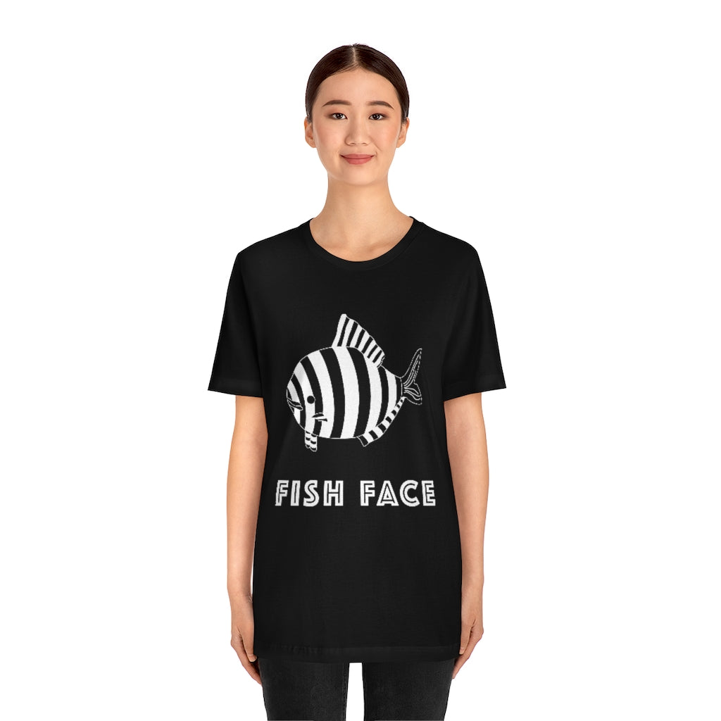 FISH FACE - Unisex Short Sleeve Tee - CHALK