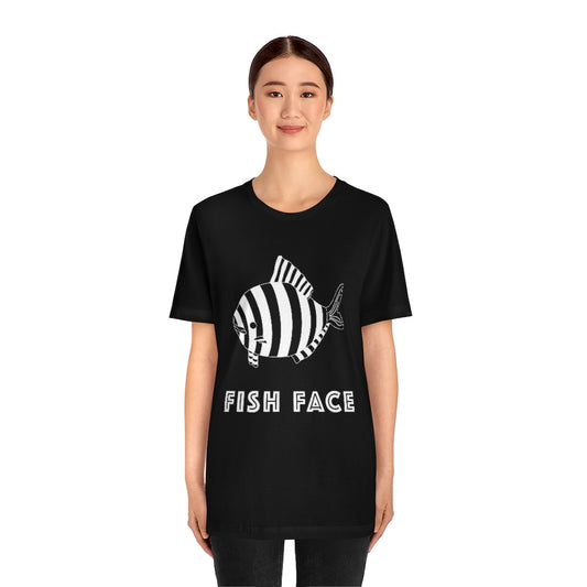 FISH FACE - Unisex Short Sleeve Tee - CHALK