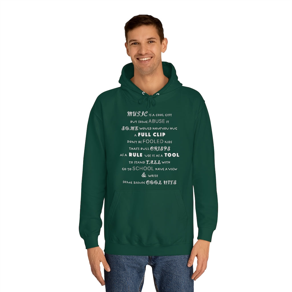 MUSIC IS COOL (Chalk) - Unisex College Hoodie