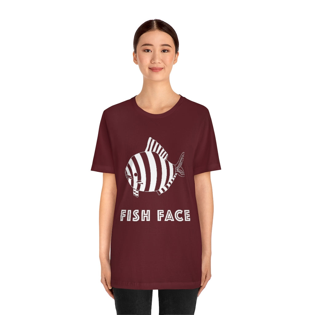 FISH FACE - Unisex Short Sleeve Tee - CHALK