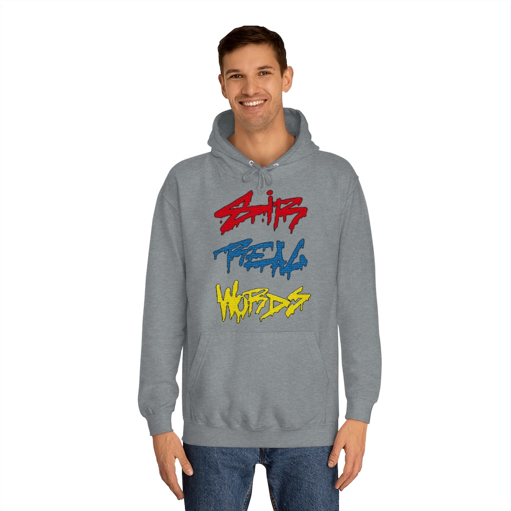 SIR REAL WORDS (Tri-Colour) - Unisex College Hoodie