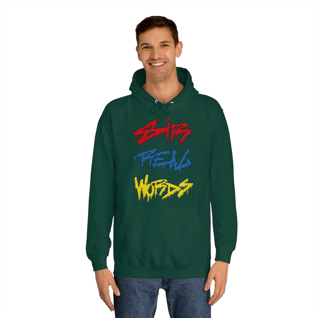 SIR REAL WORDS (Tri-Colour) - Unisex College Hoodie