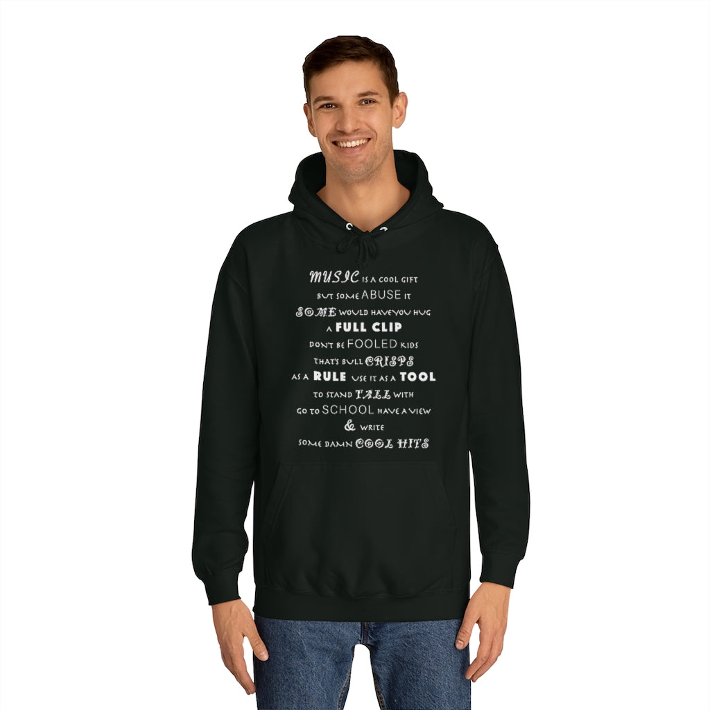 MUSIC IS COOL (Chalk) - Unisex College Hoodie