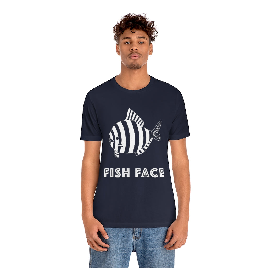 FISH FACE - Unisex Short Sleeve Tee - CHALK