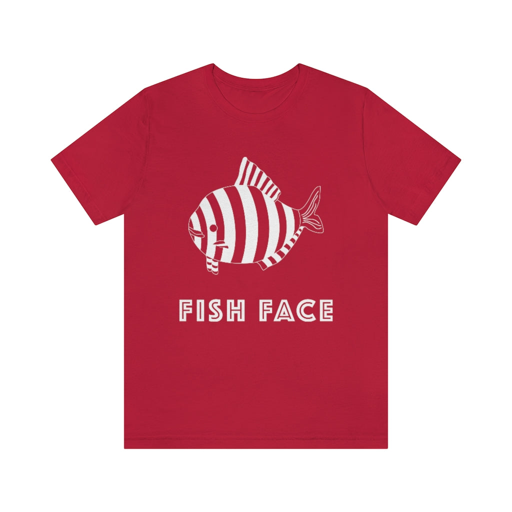FISH FACE - Unisex Short Sleeve Tee - CHALK