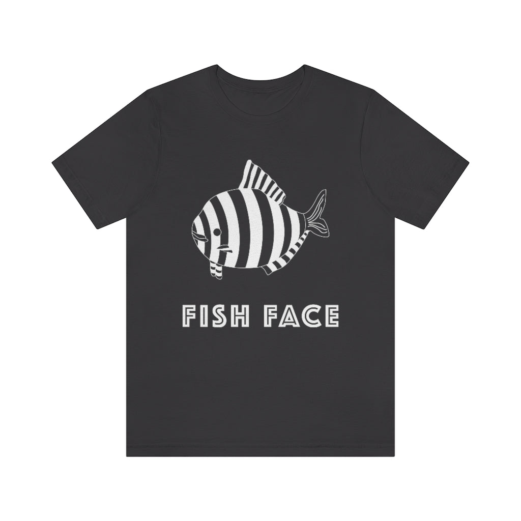 FISH FACE - Unisex Short Sleeve Tee - CHALK