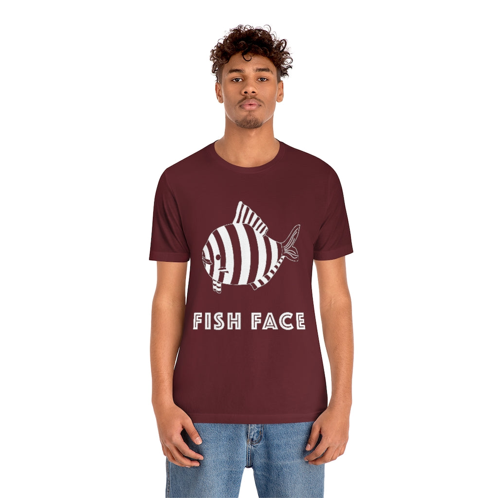 FISH FACE - Unisex Short Sleeve Tee - CHALK