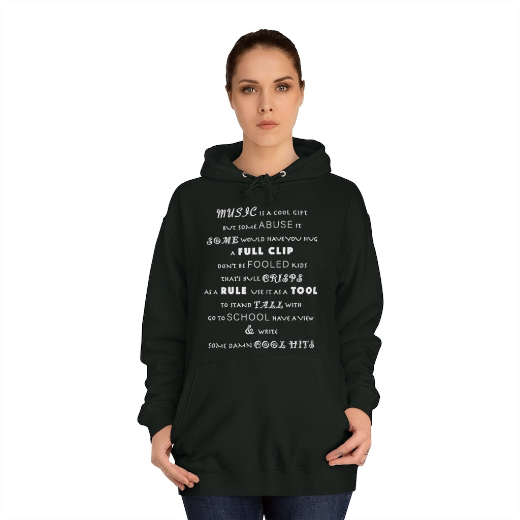 MUSIC IS COOL (Chalk) - Unisex College Hoodie