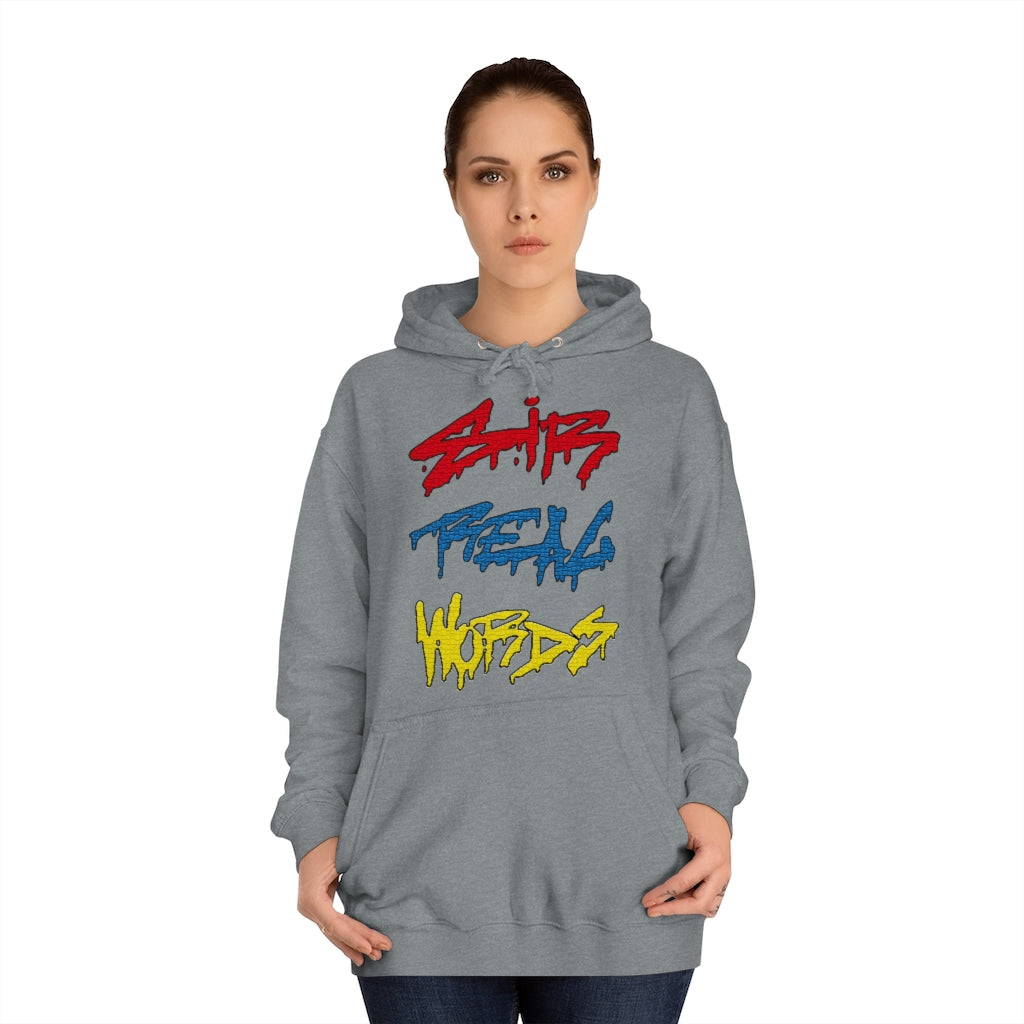 SIR REAL WORDS (Tri-Colour) - Unisex College Hoodie