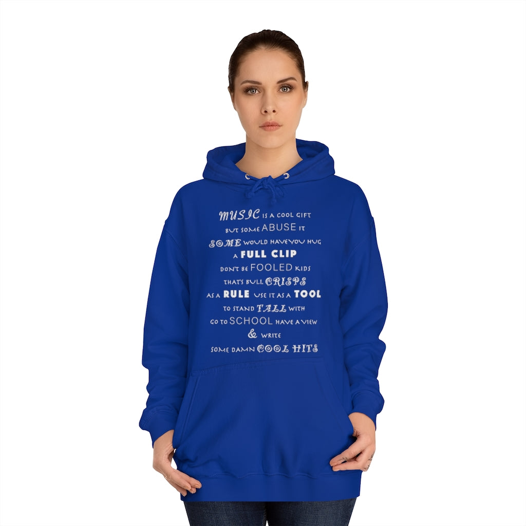 MUSIC IS COOL (Chalk) - Unisex College Hoodie