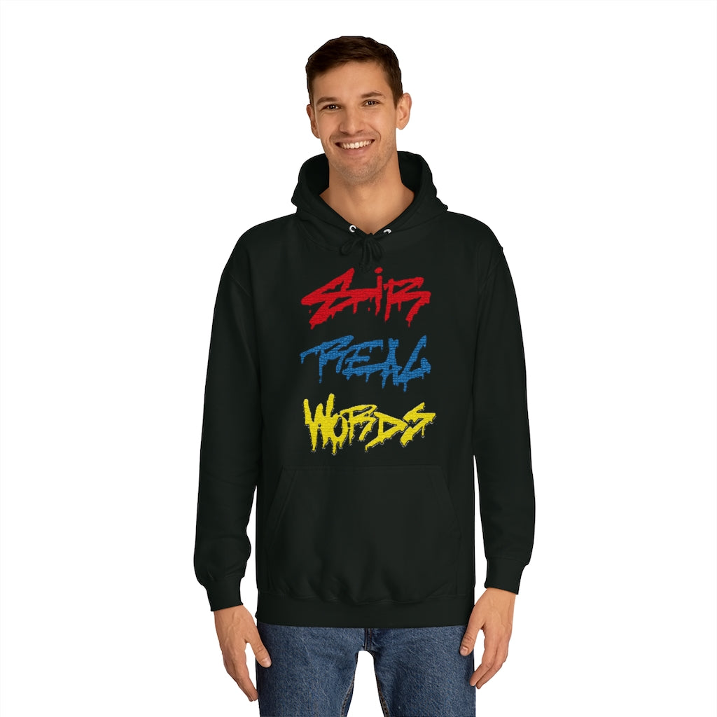 SIR REAL WORDS (Tri-Colour) - Unisex College Hoodie
