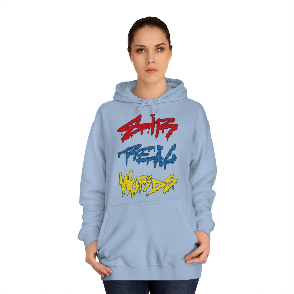 SIR REAL WORDS (Tri-Colour) - Unisex College Hoodie